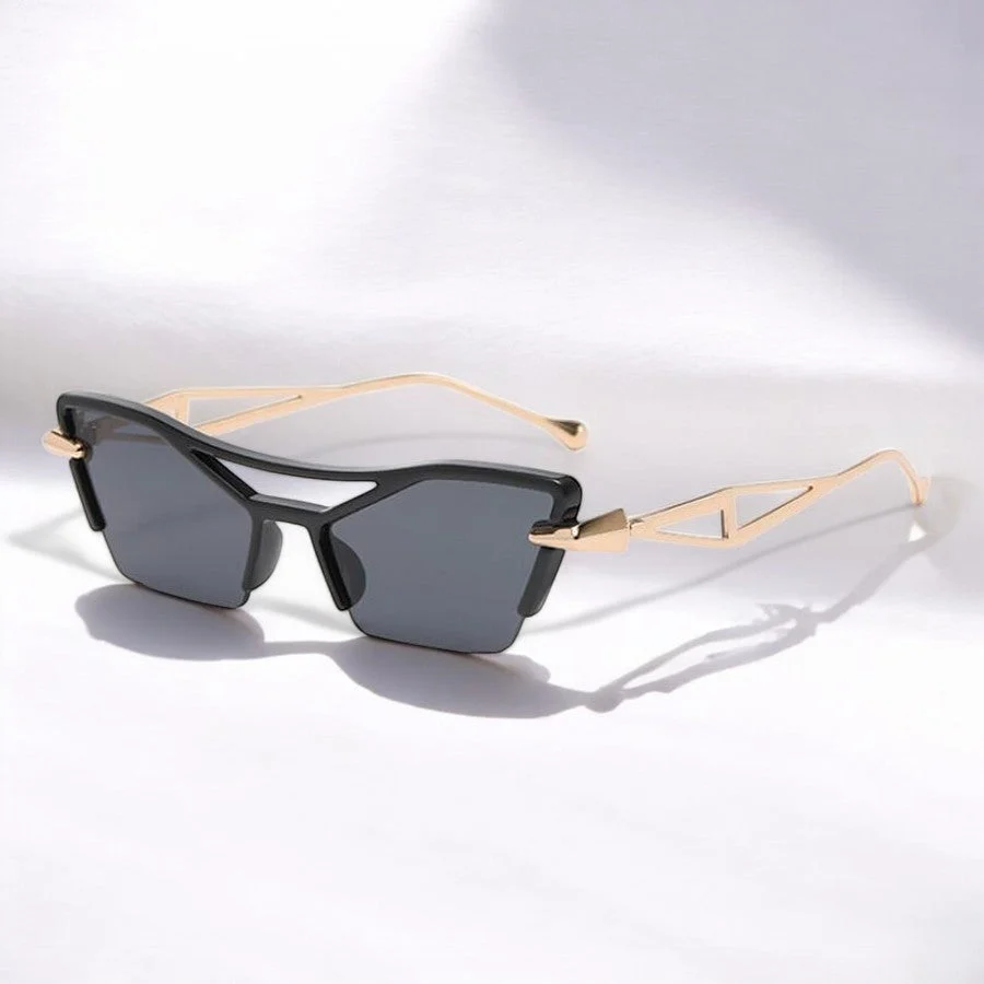Angular Cutout Metal Sunglasses