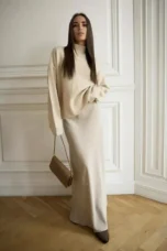 Deborah | Fishtail Hem Satin Maxi Skirt