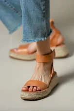Zulma | Leather Strap Platform Espadrilles