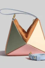 Faceted Panel Structured Handbag