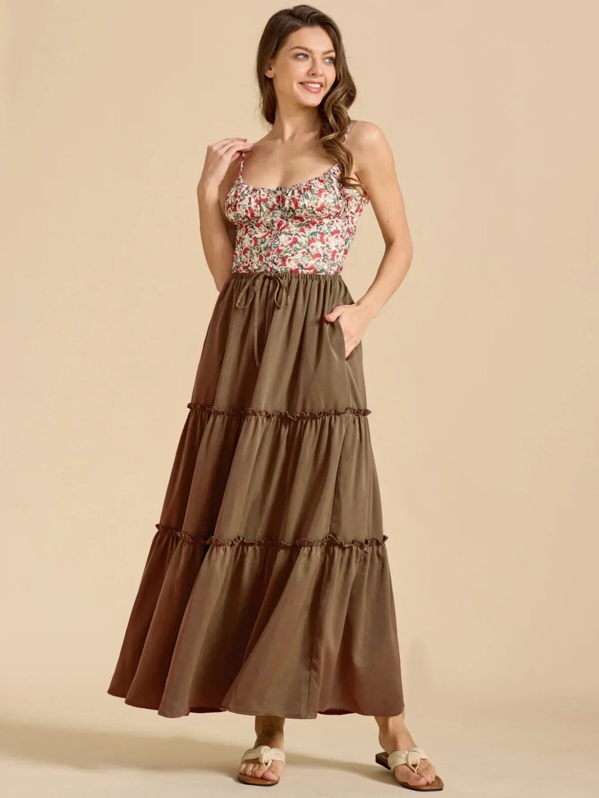 Vivian | 100% Cotton Drawstring Maxi Skirt