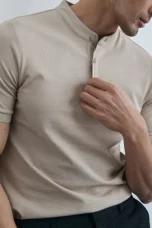 Léonce | Heavy Cotton Buttoned Crew Tee