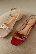 Berangere | Patent Leather Bow Strap Flats