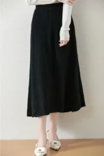 Olympia | Merino Wool Knit A-Line Skirt