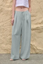 Valentina | Deep Pleated Linen Blend Pants