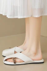 Luella | Sculpted Leather Footbed Sandals