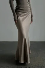 Deborah | Fishtail Hem Satin Maxi Skirt