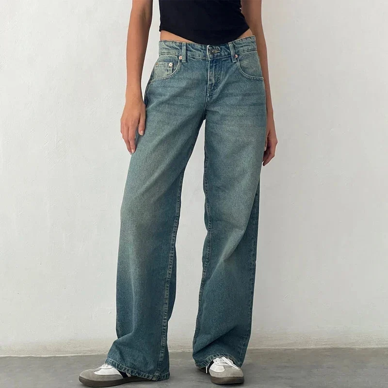 Justina | Mid Rise Wide Leg Jeans