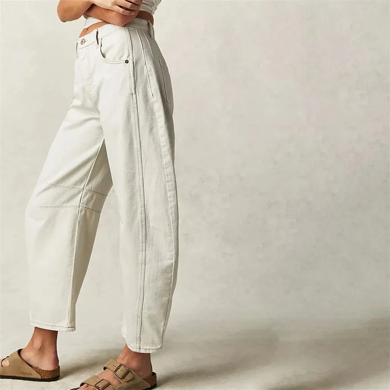 Malvine | Barrel Leg Cotton Denim Jeans