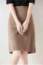 Rejeanne | Ribbed Merino Wool Midi Skirt