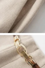 Adelia | 50% Wool Belted Wide Leg Trousers