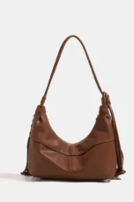 Suede Fringe Bag, Leather Seams