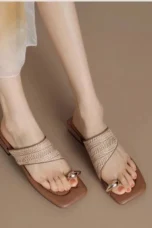 Amanda | Braided Raffia Toe Loop Sandals