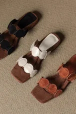 Rosella | Croc Embossed Suede Mules