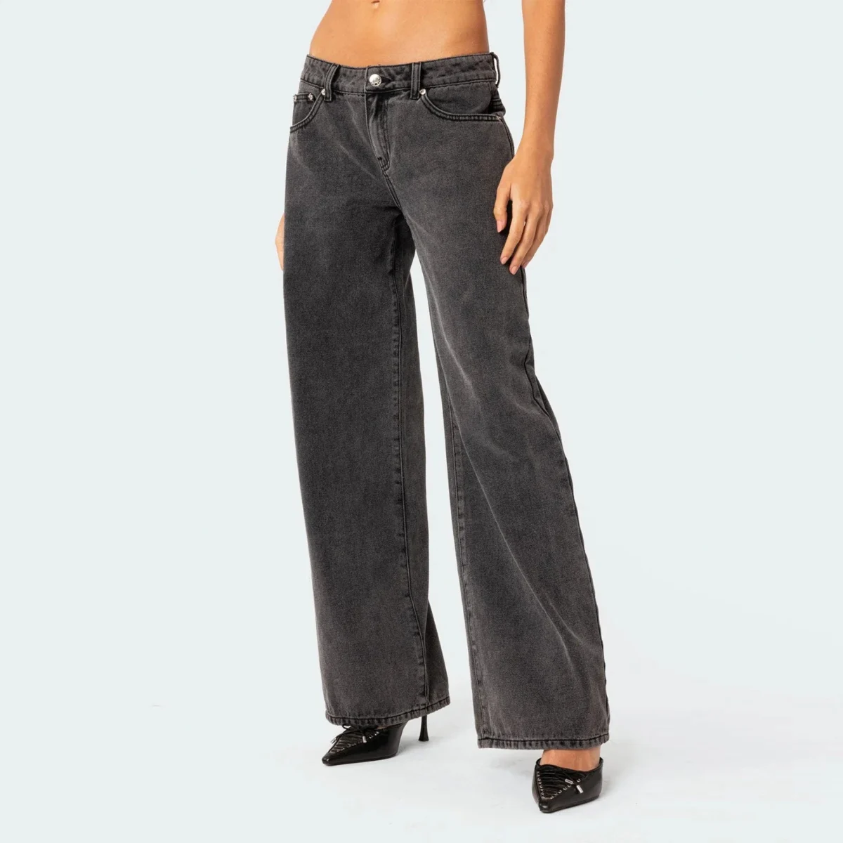 Ines | High Rise Cotton Straight Jeans