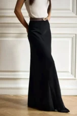 Deborah | Fishtail Hem Satin Maxi Skirt