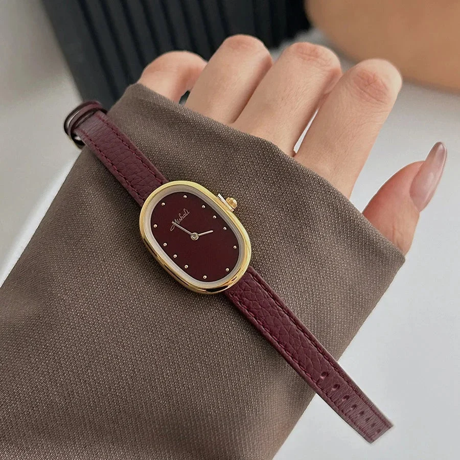 Brass Case Watch, Leather Strap