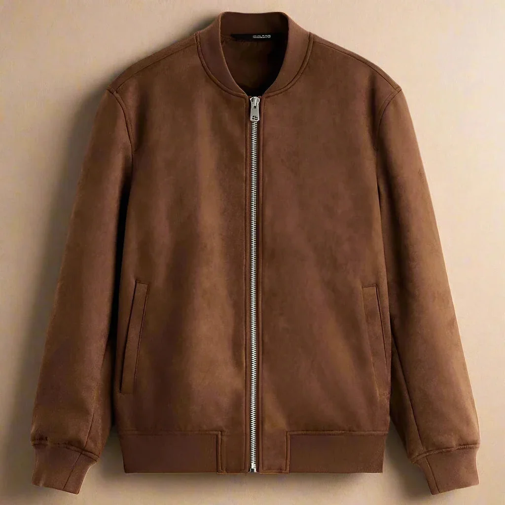 Damien | Brushed Cotton Zip Front Jacket