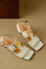 Hortensia | Chain Detail Block Heel Sandals