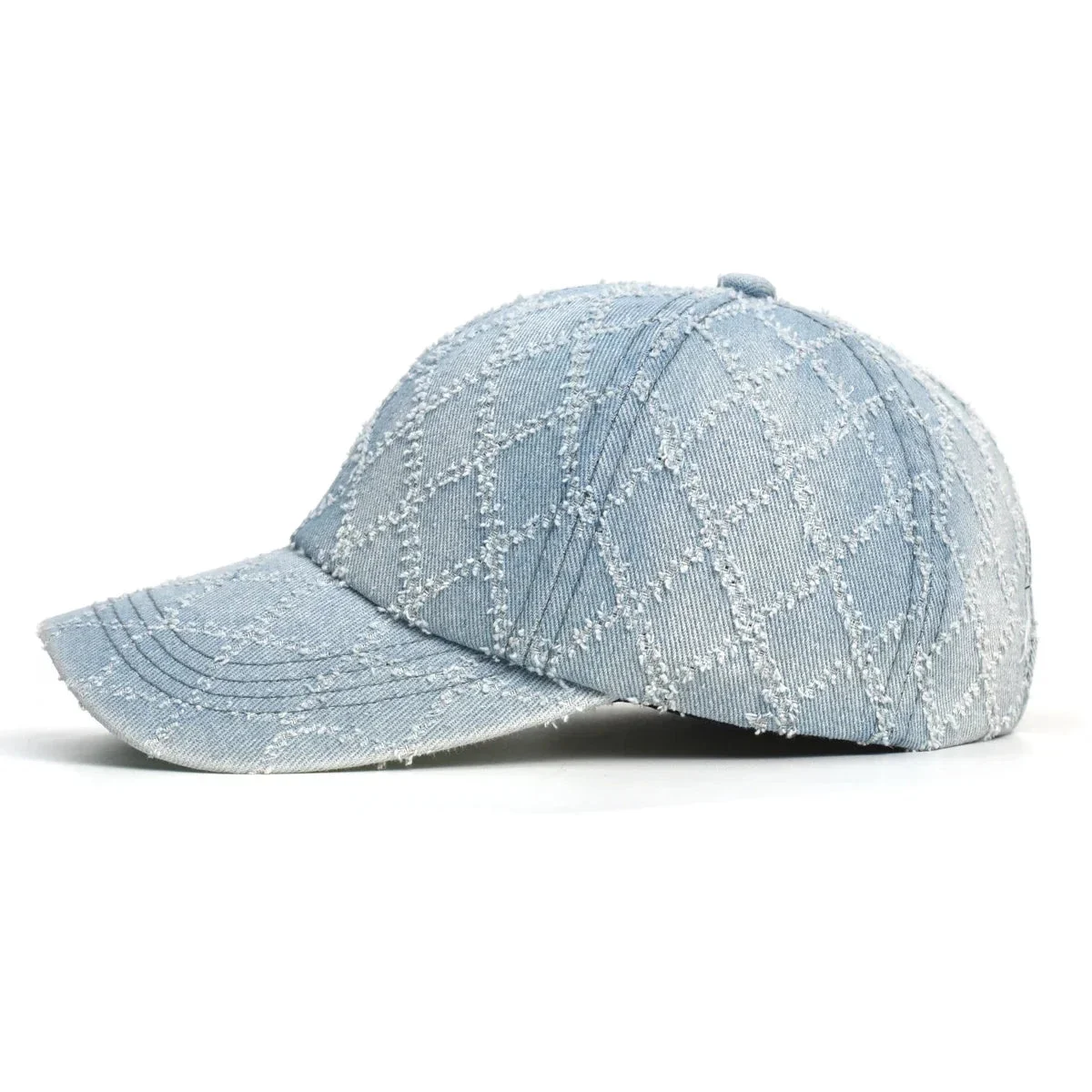 Diamond Stitch Denim Cap