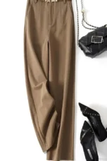 Adelia | 50% Wool Belted Wide Leg Trousers