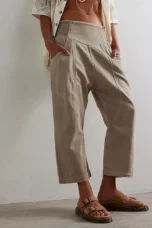 Palmyre | Curved Seam Cotton Linen Pants