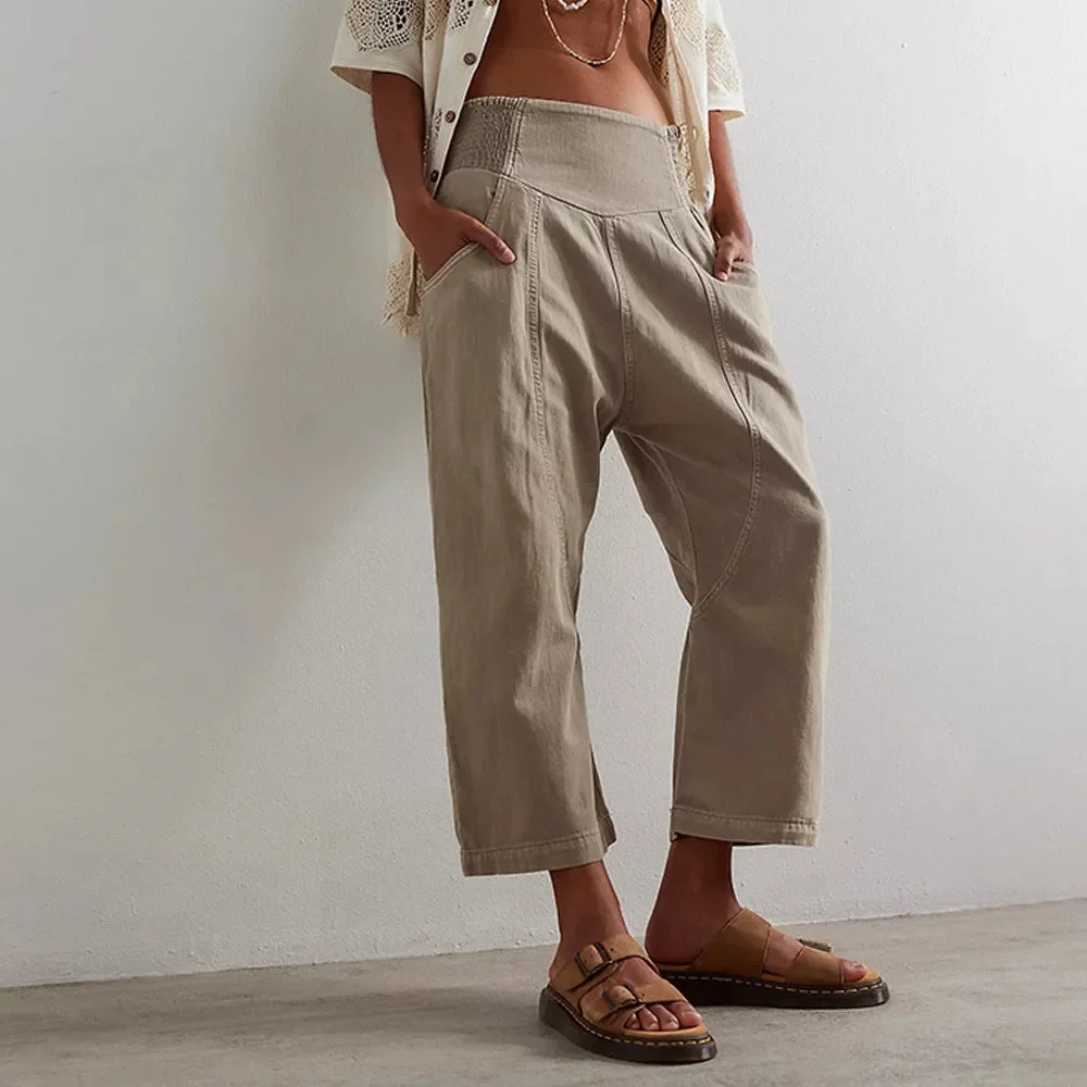 Palmyre | Curved Seam Cotton Linen Pants