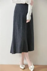 Olympia | Merino Wool Knit A-Line Skirt