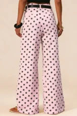 Paule | Polka Dot Cotton Wide Leg Trousers