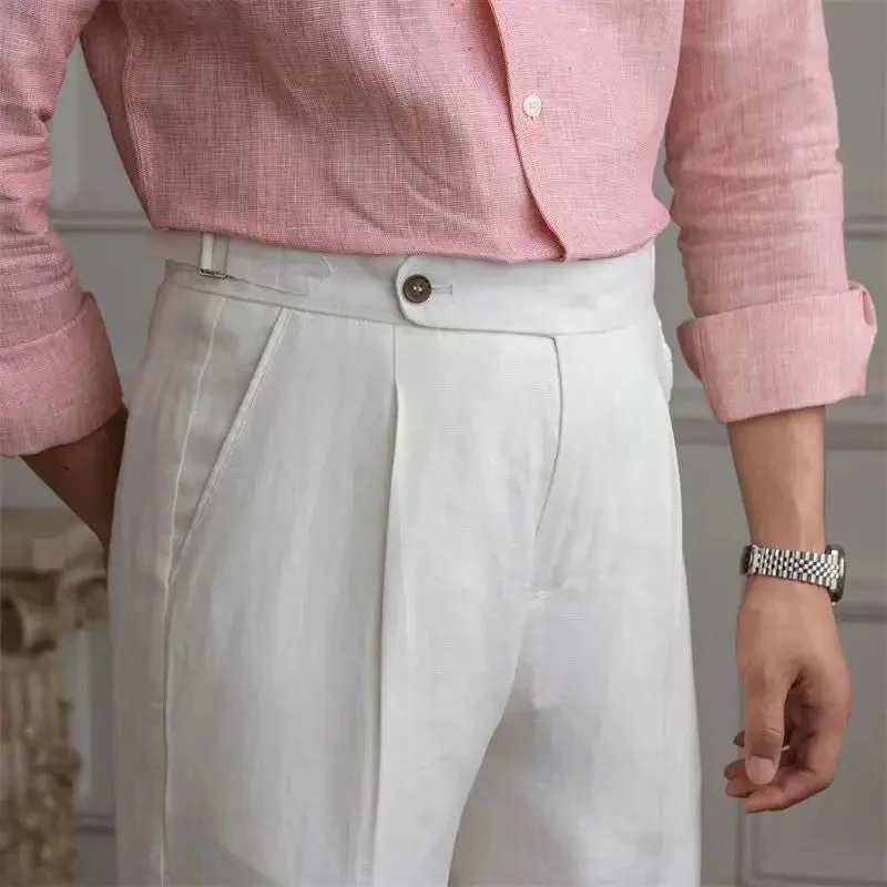 Mildred | 100% Linen High Waist Trousers