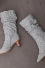 Agathe | Mid-Calf Slip-On Heel Boots