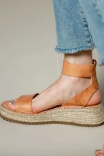 Zulma | Leather Strap Platform Espadrilles