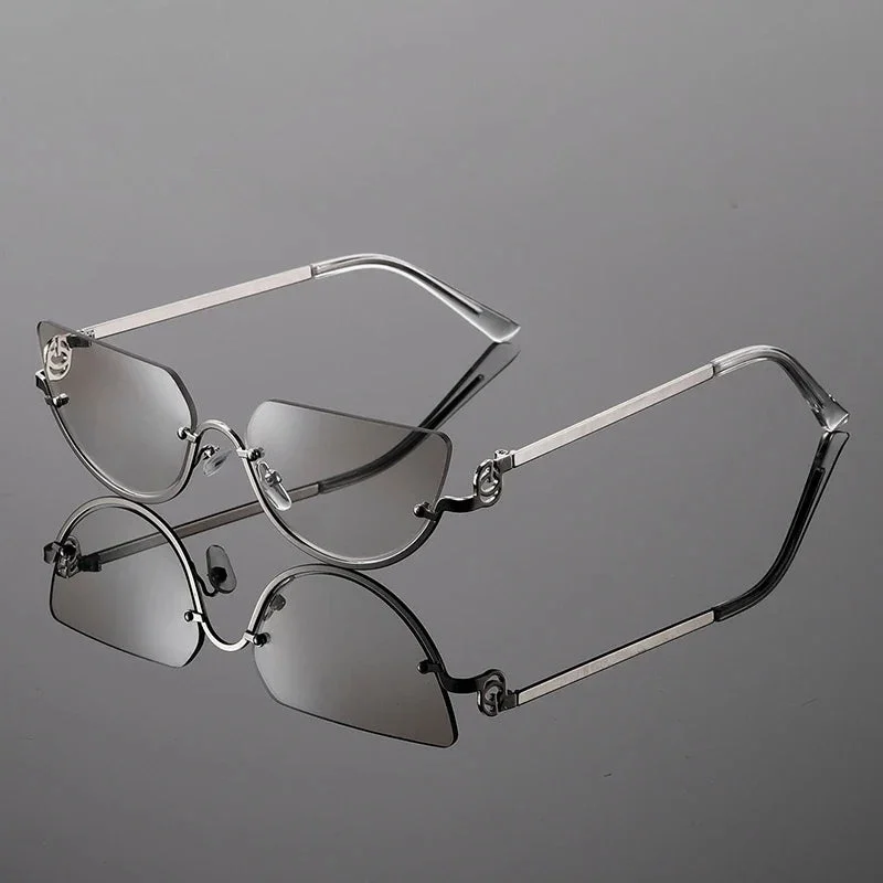 Rimless Gradient Sunglasses, UV400