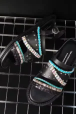 Isaline | Braided Cowhide Flat Sandals
