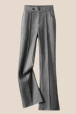 Capucine | Wool Blend Pleated Flare Trousers