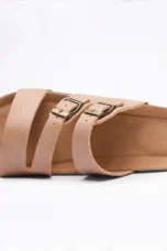 Helena | Nappa Leather Cork Base Slides