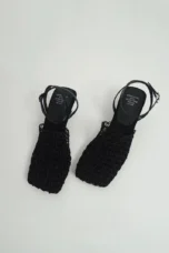 Alida | Braided Linen Square Toe Heels
