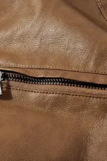 Hormidas | Corduroy Collar Leather Jacket