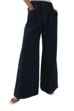 Mariange | Drawstring Wide Leg Denim Jeans