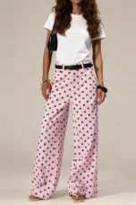 Paule | Polka Dot Cotton Wide Leg Trousers