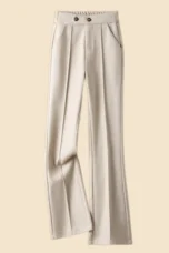 Capucine | Wool Blend Pleated Flare Trousers