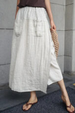 Adelina | Wide Leg 100% Linen Skirt