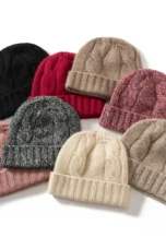 100% Cashmere Cable Knit Beanie