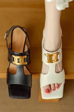 Hortensia | Chain Detail Block Heel Sandals