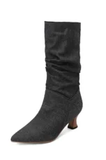 Agathe | Mid-Calf Slip-On Heel Boots