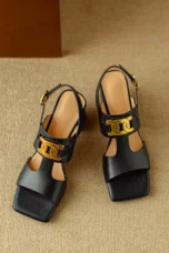 Hortensia | Chain Detail Block Heel Sandals