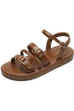 Mabel | Triple Buckle Leather Sandals