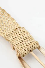 Woven Stretch Belt, Hooked Gold Buckle