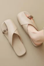 Luella | Sculpted Leather Footbed Sandals