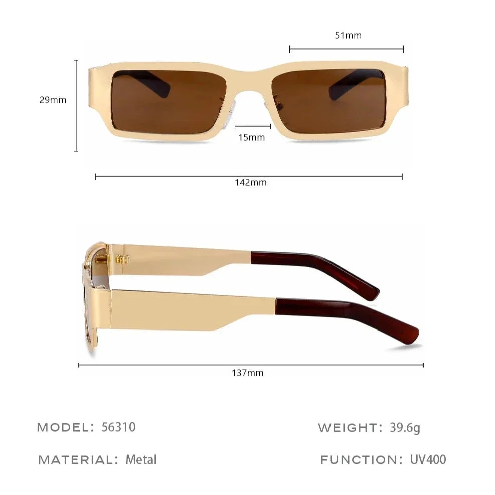 Metal Frame Flare Lens Sunglasses